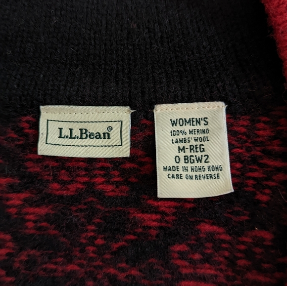 L.L. Bean | S/M | Nordic Fair Isle Merino Wool Zip From Sweater - Picture 10 of 11
